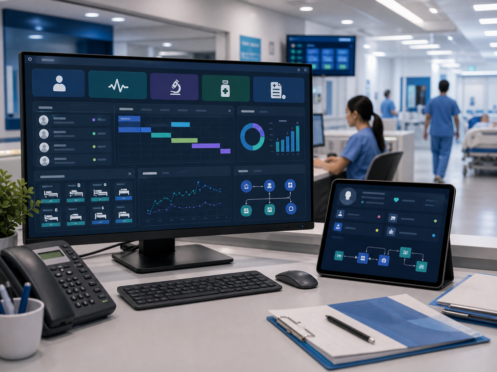 Healthcare IT management dashboard