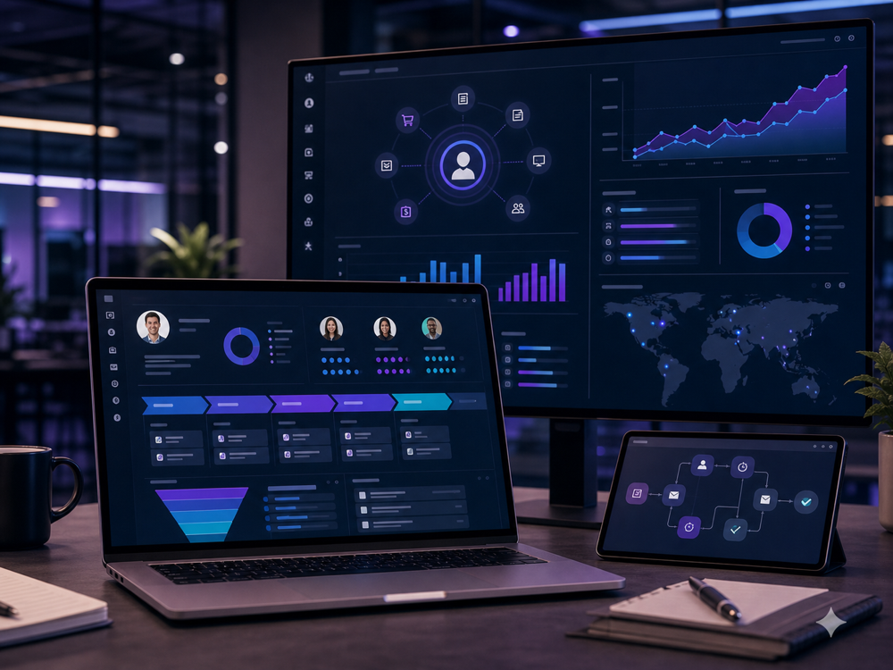 CRM customer analytics dashboard
